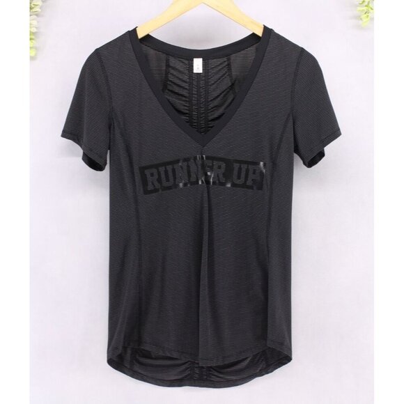 Lululemon Women's Runner UP Short Sleeve Black Sz 6 - Picture 1 of 9